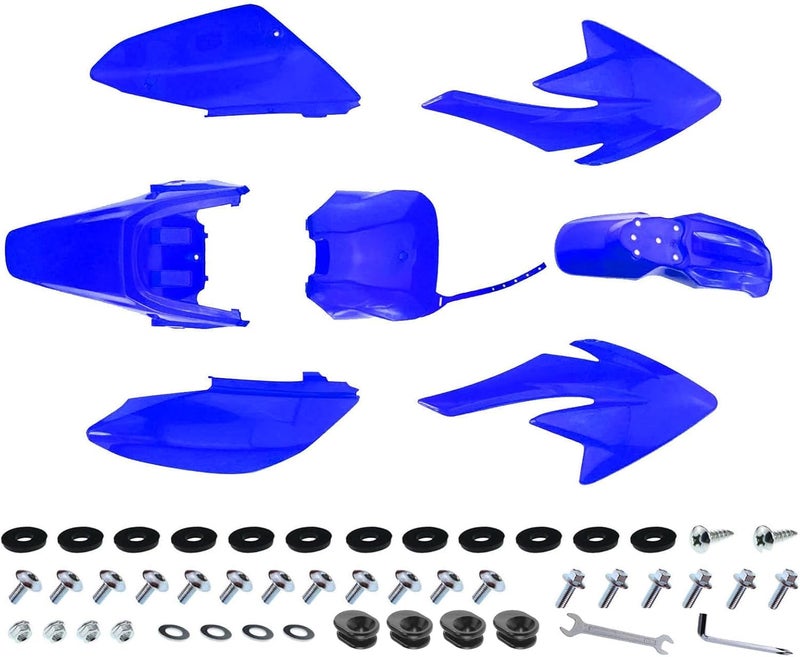 PRO BAT 7Pcs Plastic Fender Fairing Kit For CRF70 CRF70F Off Road Dirt Pit Bike Motocross，Blue - Image 1